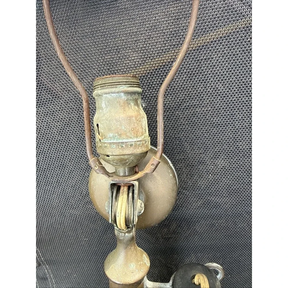 Antique Telephone Brass Candlestick‎ Style Vintage Lamp Untested